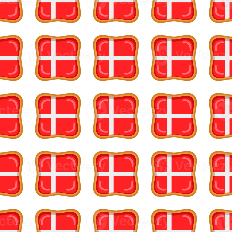 Pattern cookie with flag country Denmark in tasty biscuit png