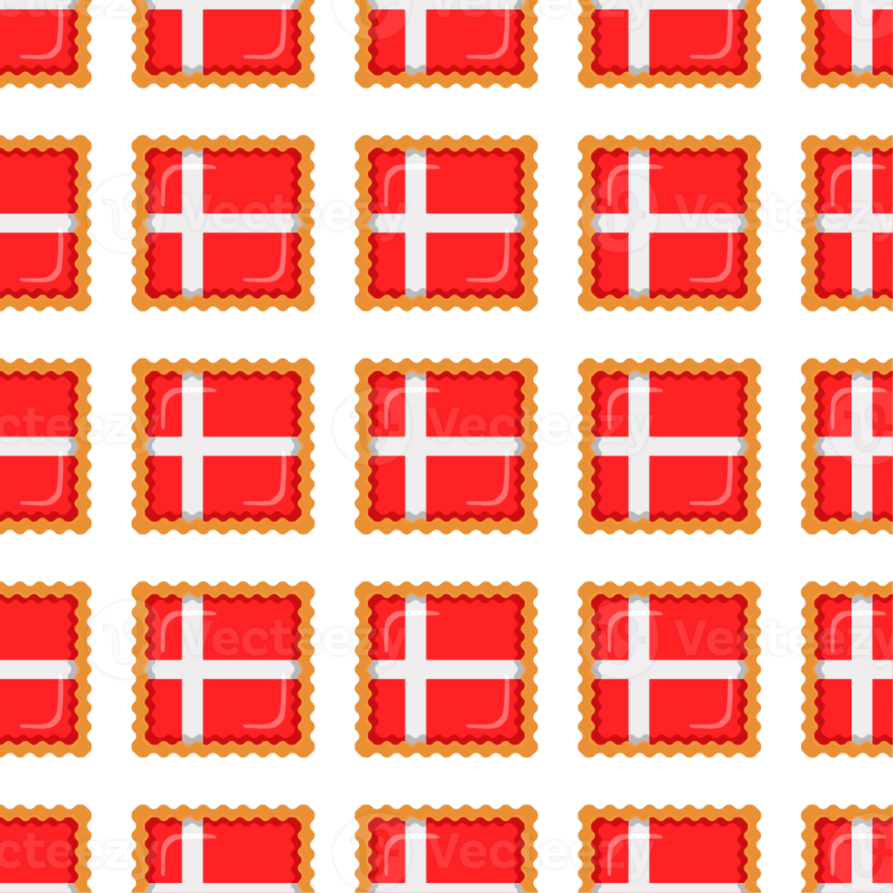 Pattern cookie with flag country Denmark in tasty biscuit png