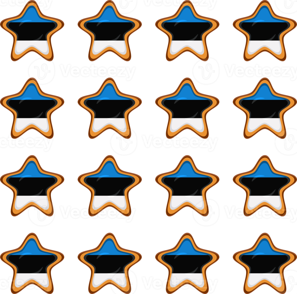 Pattern cookie with flag country Estonia in tasty biscuit png