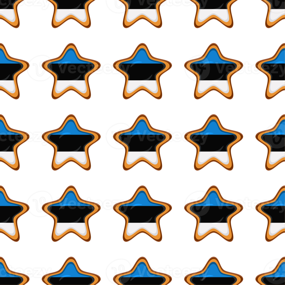 Pattern cookie with flag country Estonia in tasty biscuit png