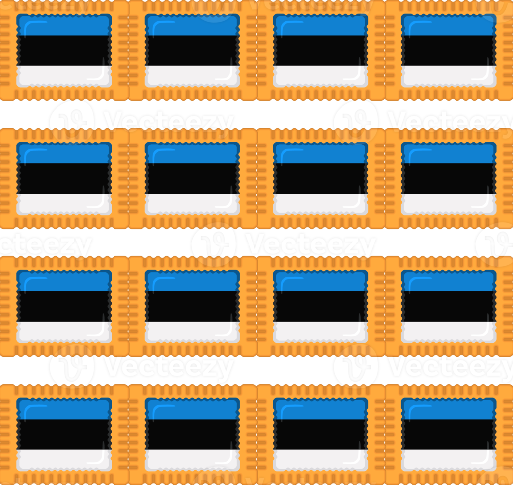 Pattern cookie with flag country Estonia in tasty biscuit png