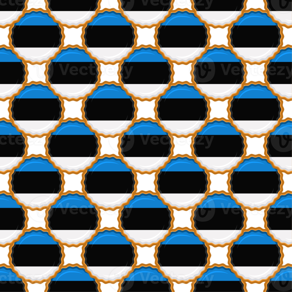 Pattern cookie with flag country Estonia in tasty biscuit png