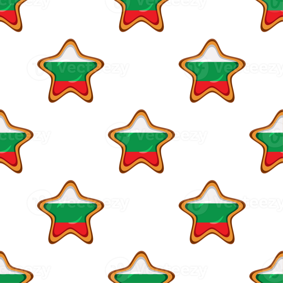 Pattern cookie with flag country Bulgaria in tasty biscuit png