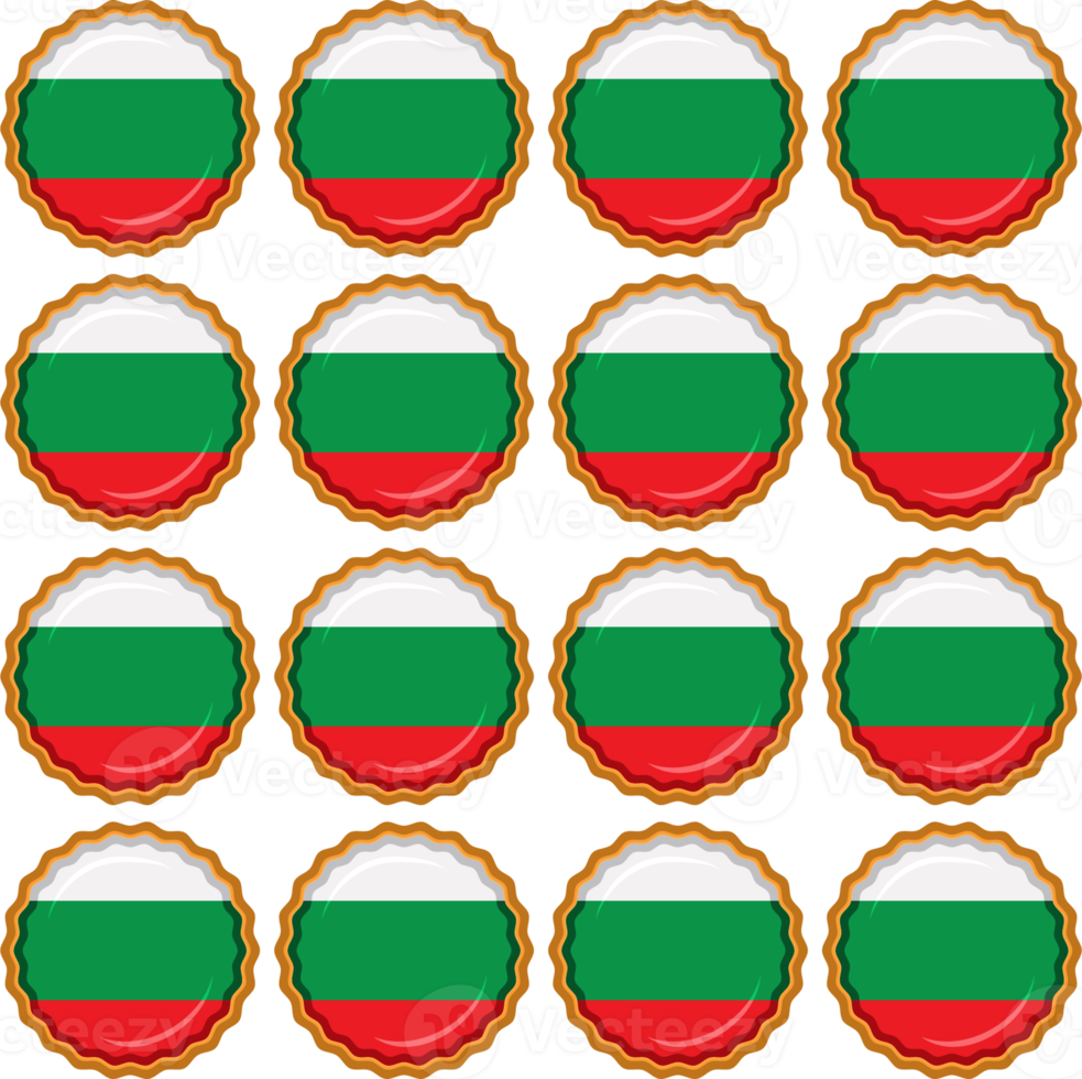 modèle biscuit avec drapeau pays Bulgarie dans savoureux biscuit png