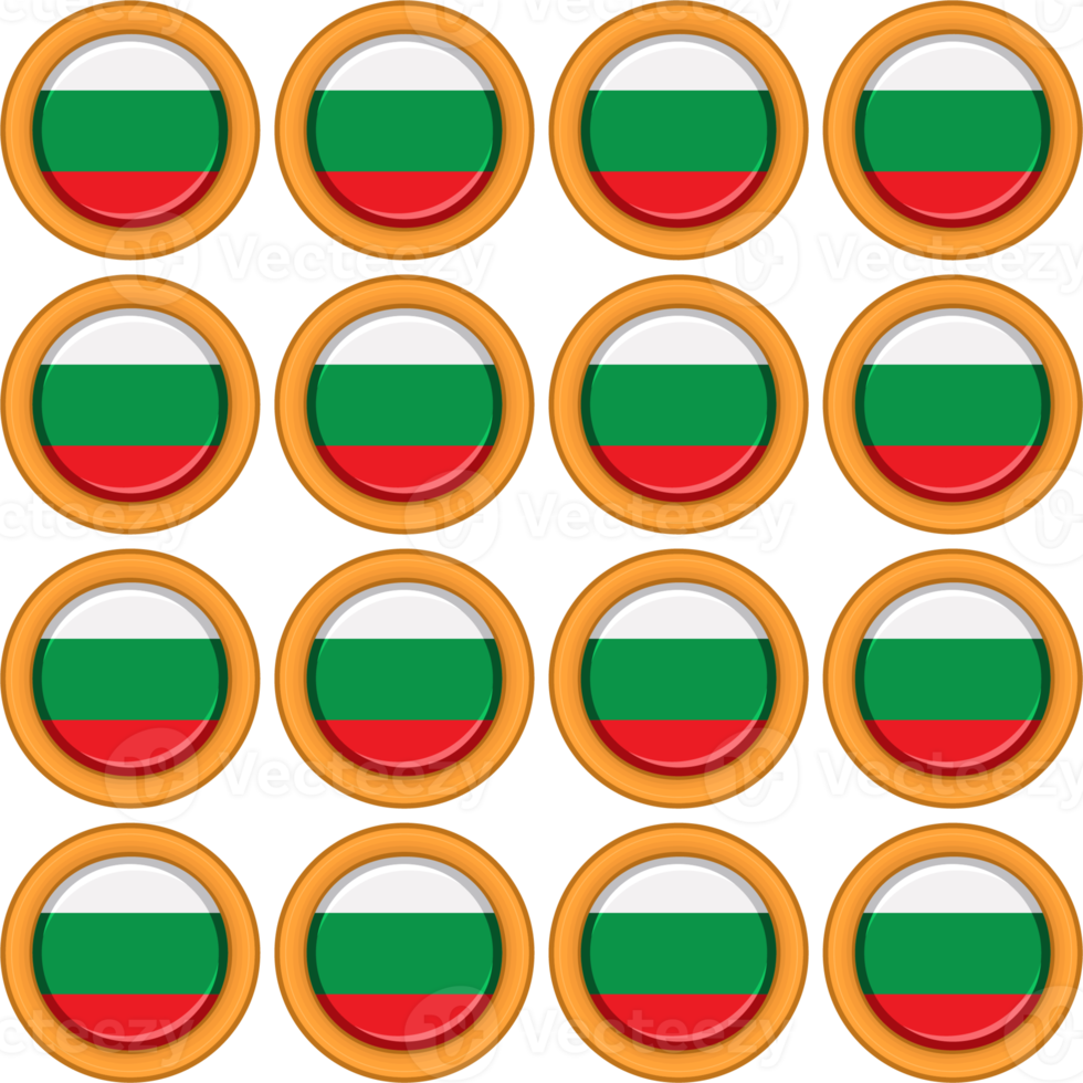 Pattern cookie with flag country Bulgaria in tasty biscuit png