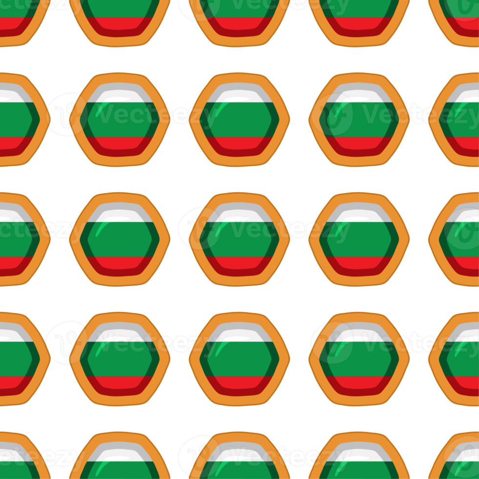 Pattern cookie with flag country Bulgaria in tasty biscuit png