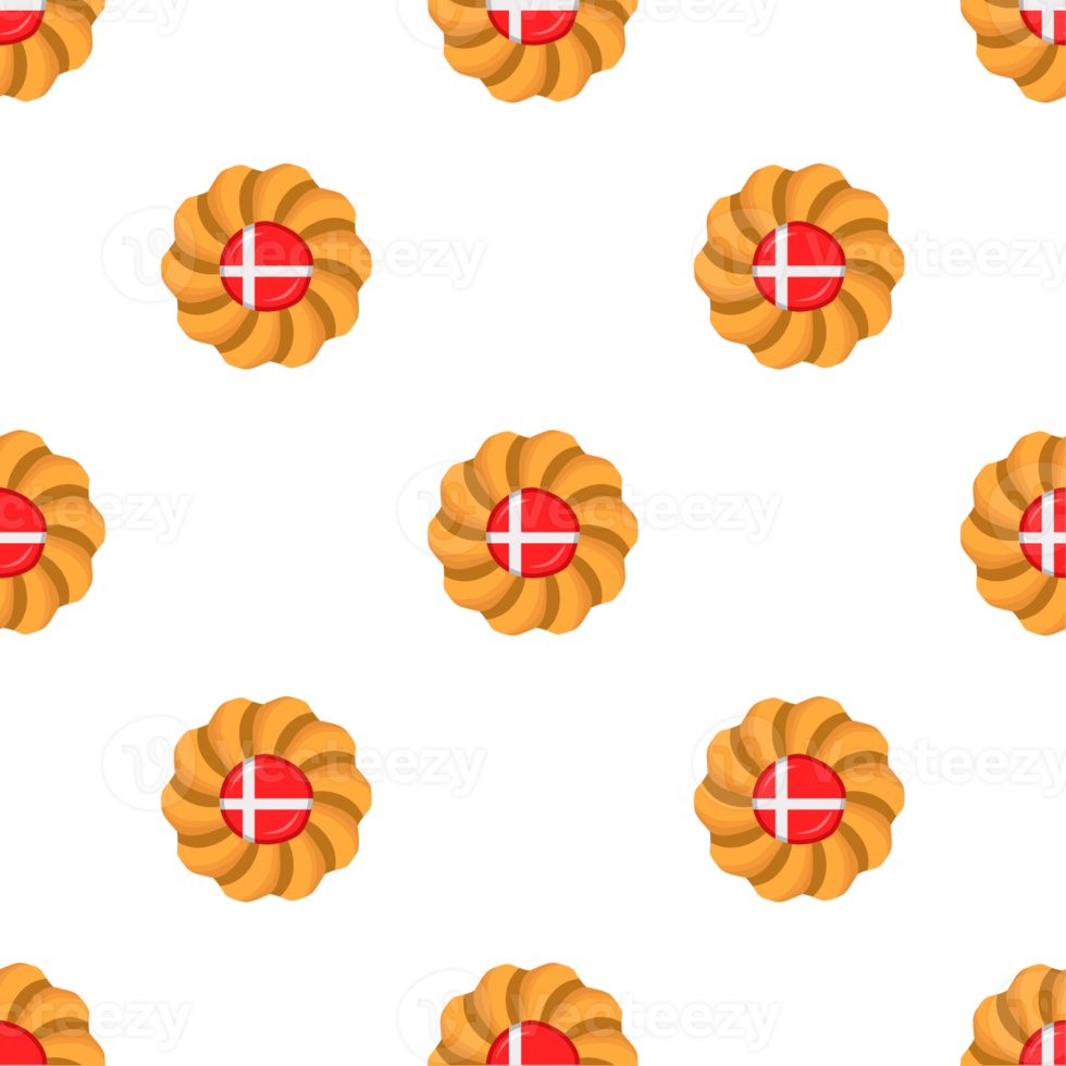 Pattern cookie with flag country Denmark in tasty biscuit png