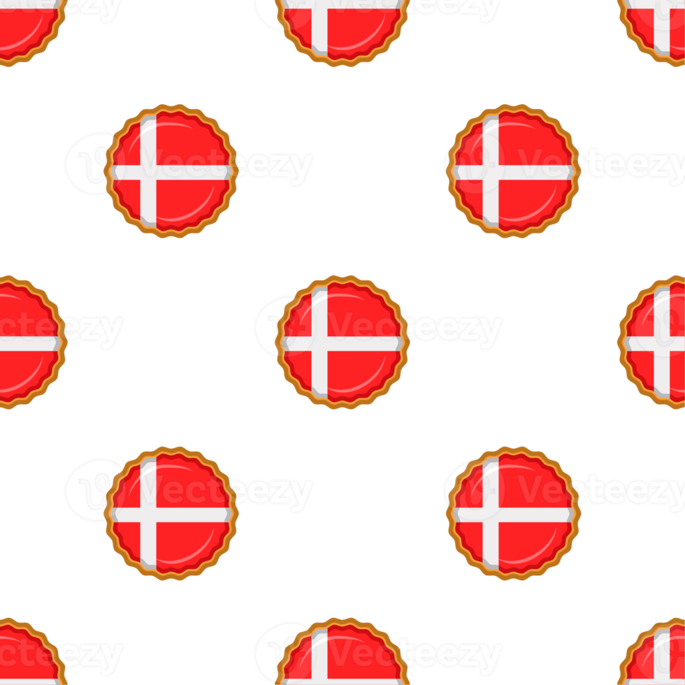 Pattern cookie with flag country Denmark in tasty biscuit png