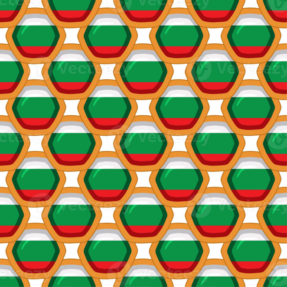 Pattern cookie with flag country Bulgaria in tasty biscuit png