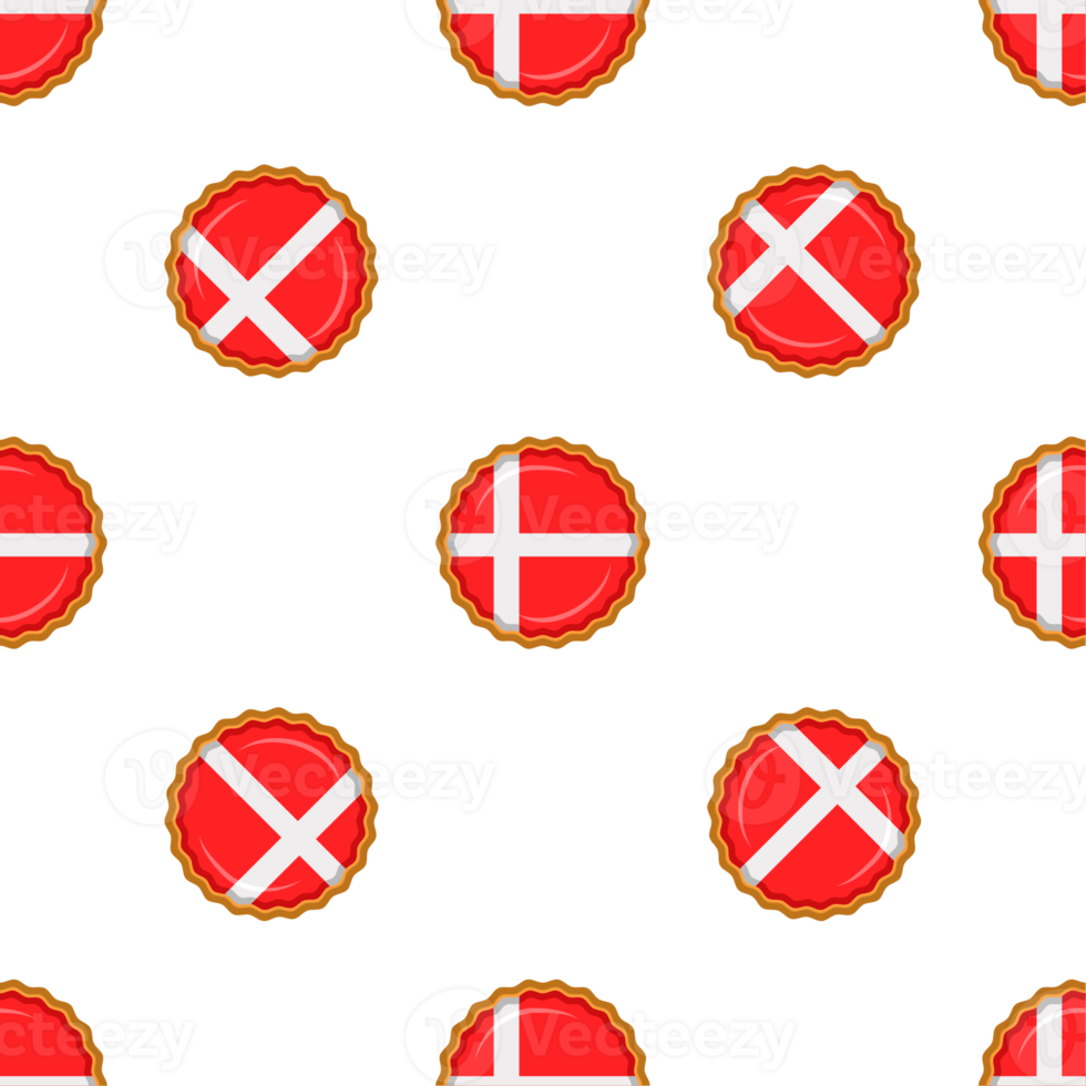 Pattern cookie with flag country Denmark in tasty biscuit png