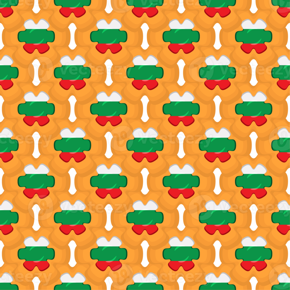 Pattern cookie with flag country Bulgaria in tasty biscuit png