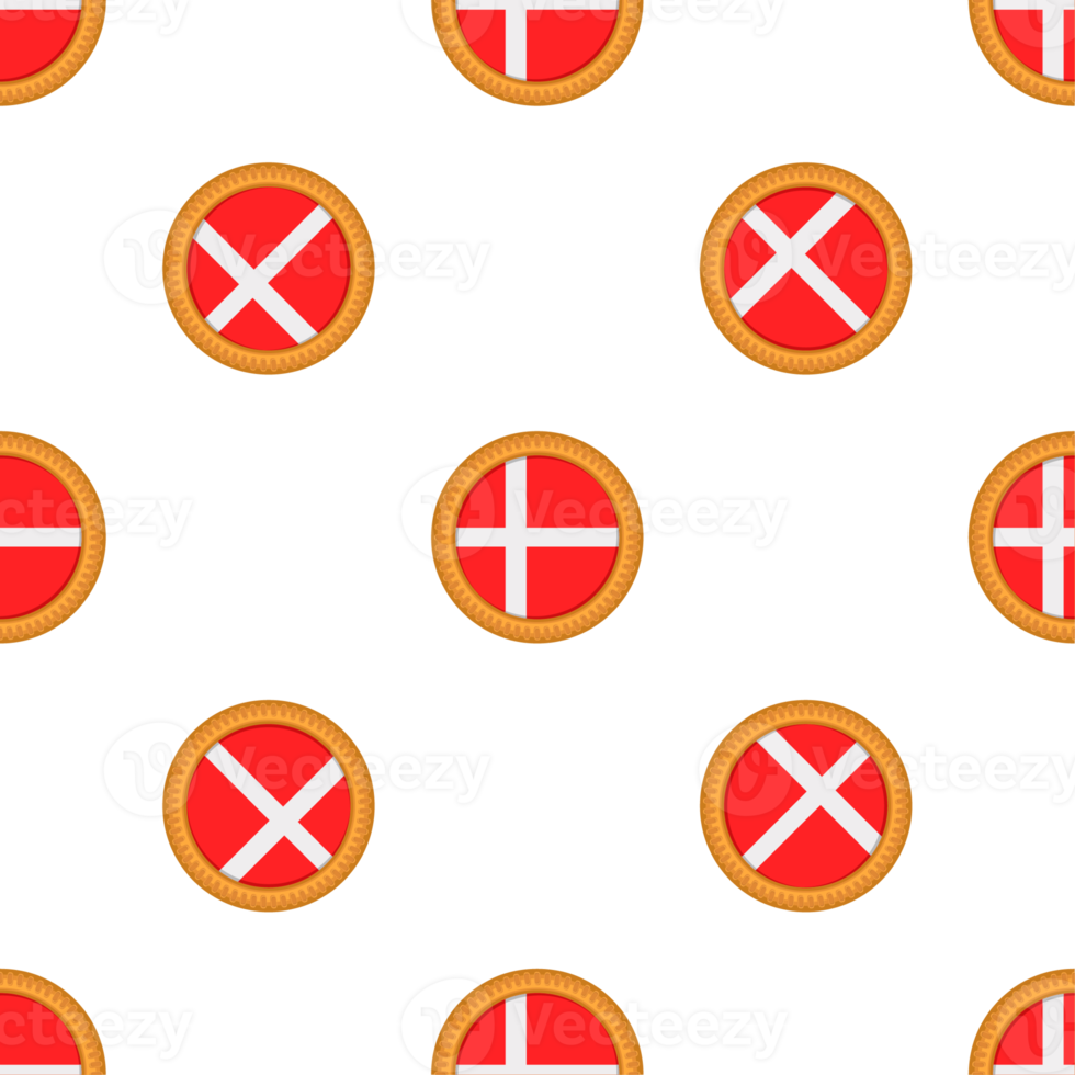 Pattern cookie with flag country Denmark in tasty biscuit png