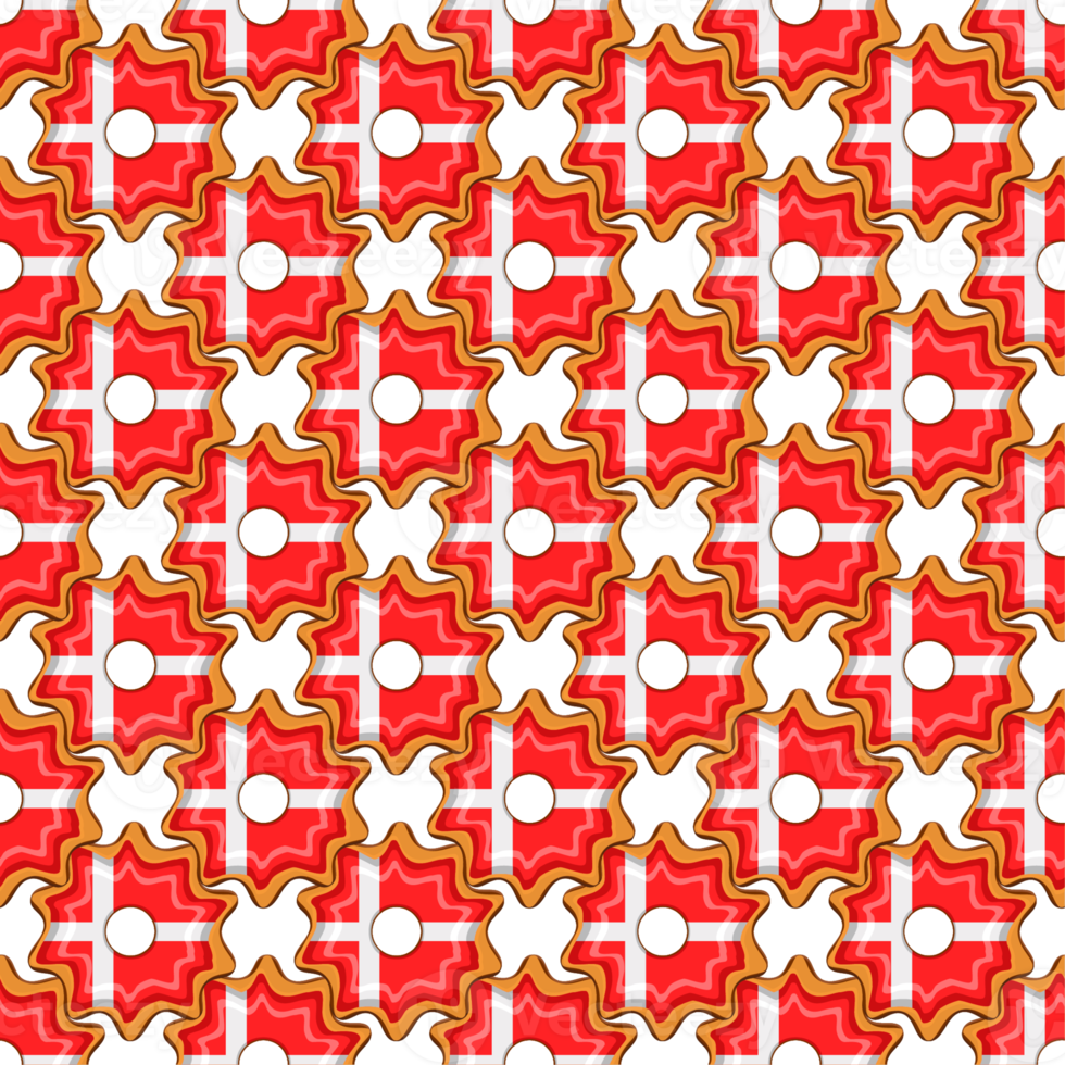 Pattern cookie with flag country Denmark in tasty biscuit png