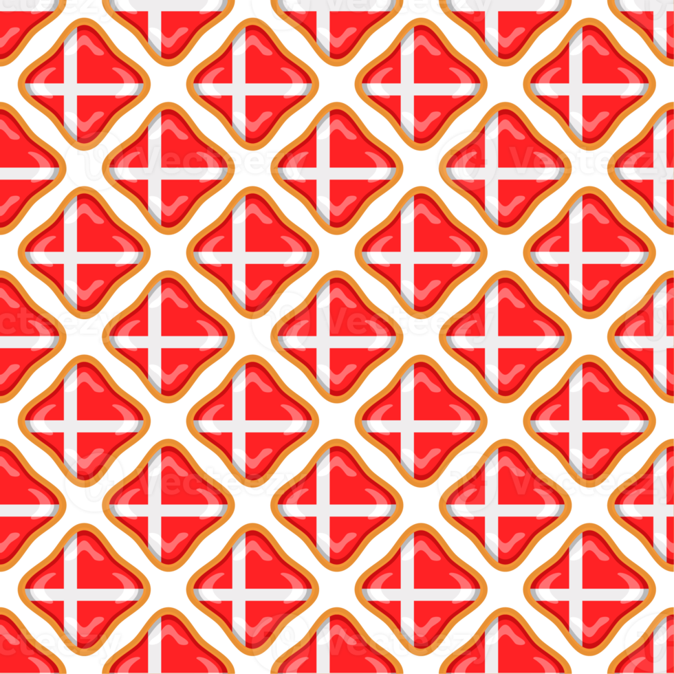 Pattern cookie with flag country Denmark in tasty biscuit png