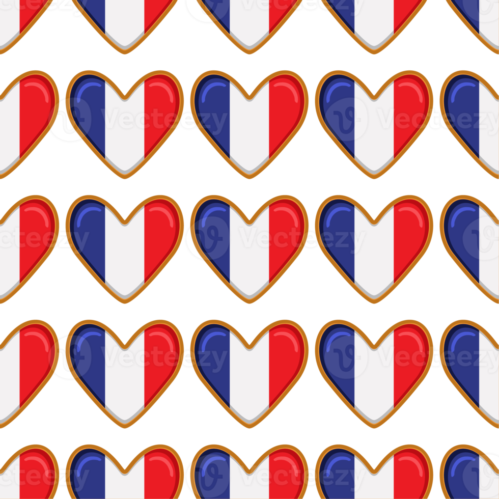 Pattern cookie with flag country France in tasty biscuit png