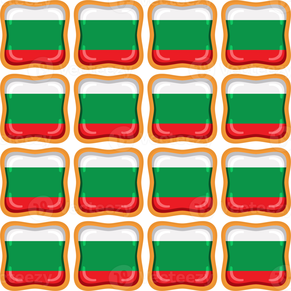 Pattern cookie with flag country Bulgaria in tasty biscuit png