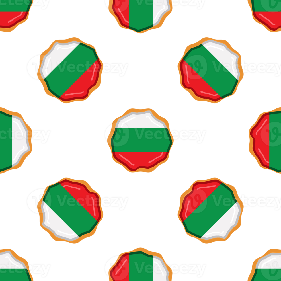 Pattern cookie with flag country Bulgaria in tasty biscuit png