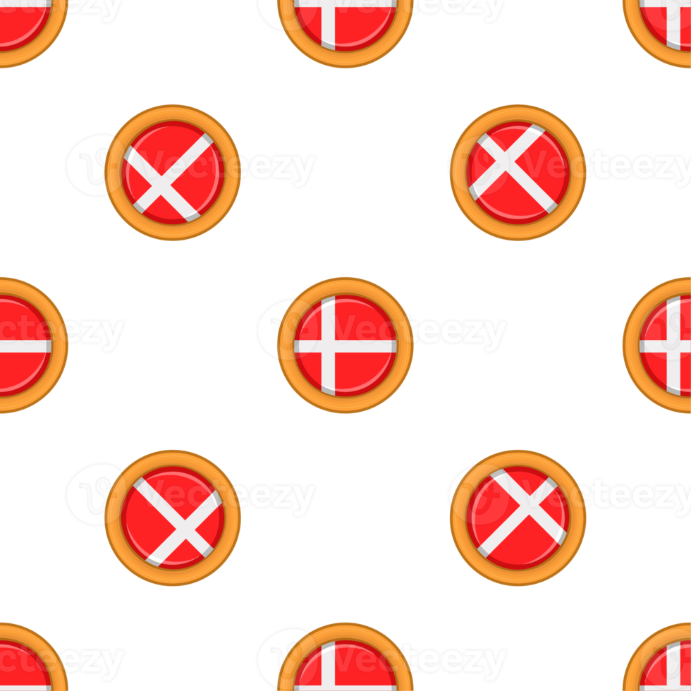 Pattern cookie with flag country Denmark in tasty biscuit png