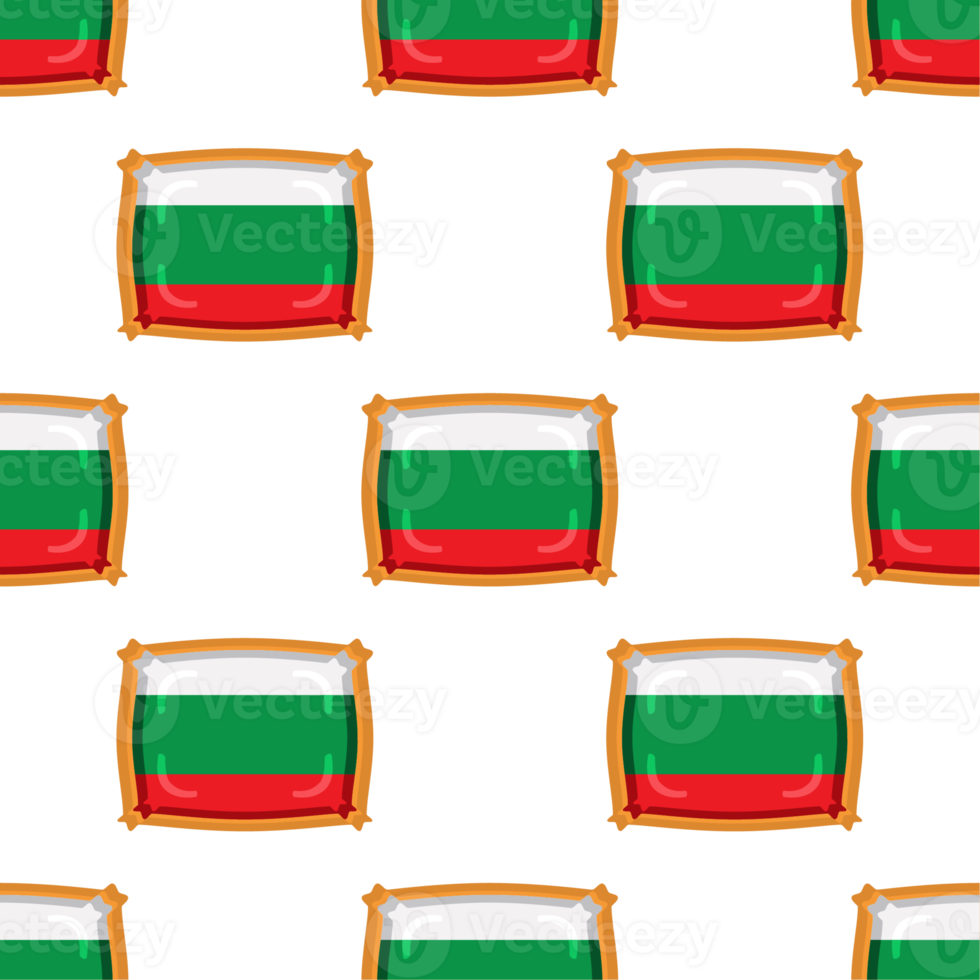 Pattern cookie with flag country Bulgaria in tasty biscuit png