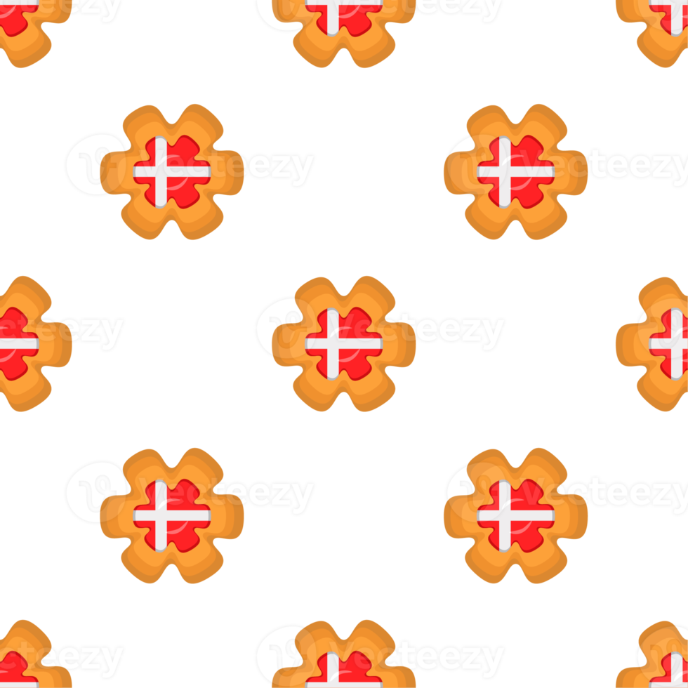 Pattern cookie with flag country Denmark in tasty biscuit png