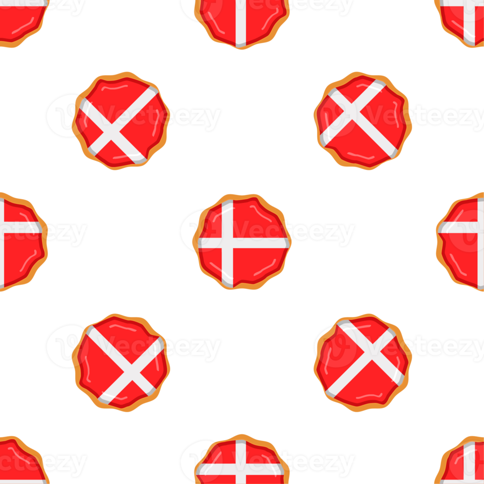 Pattern cookie with flag country Denmark in tasty biscuit png