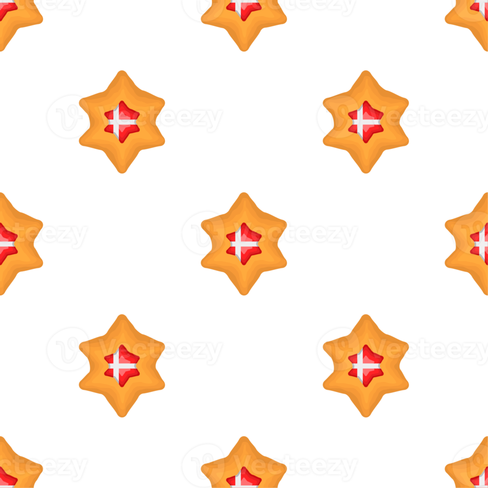 Pattern cookie with flag country Denmark in tasty biscuit png