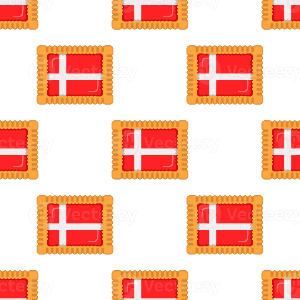 Pattern cookie with flag country Denmark in tasty biscuit png