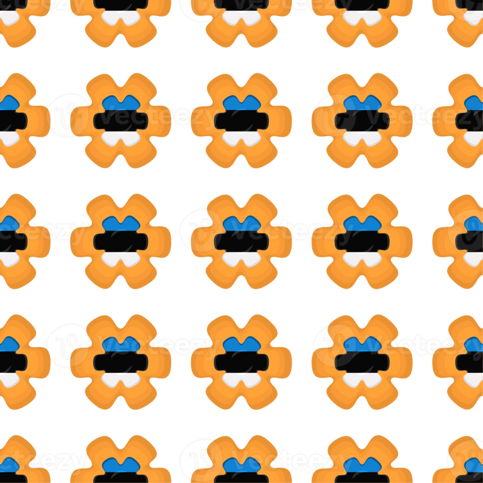 Pattern cookie with flag country Estonia in tasty biscuit png
