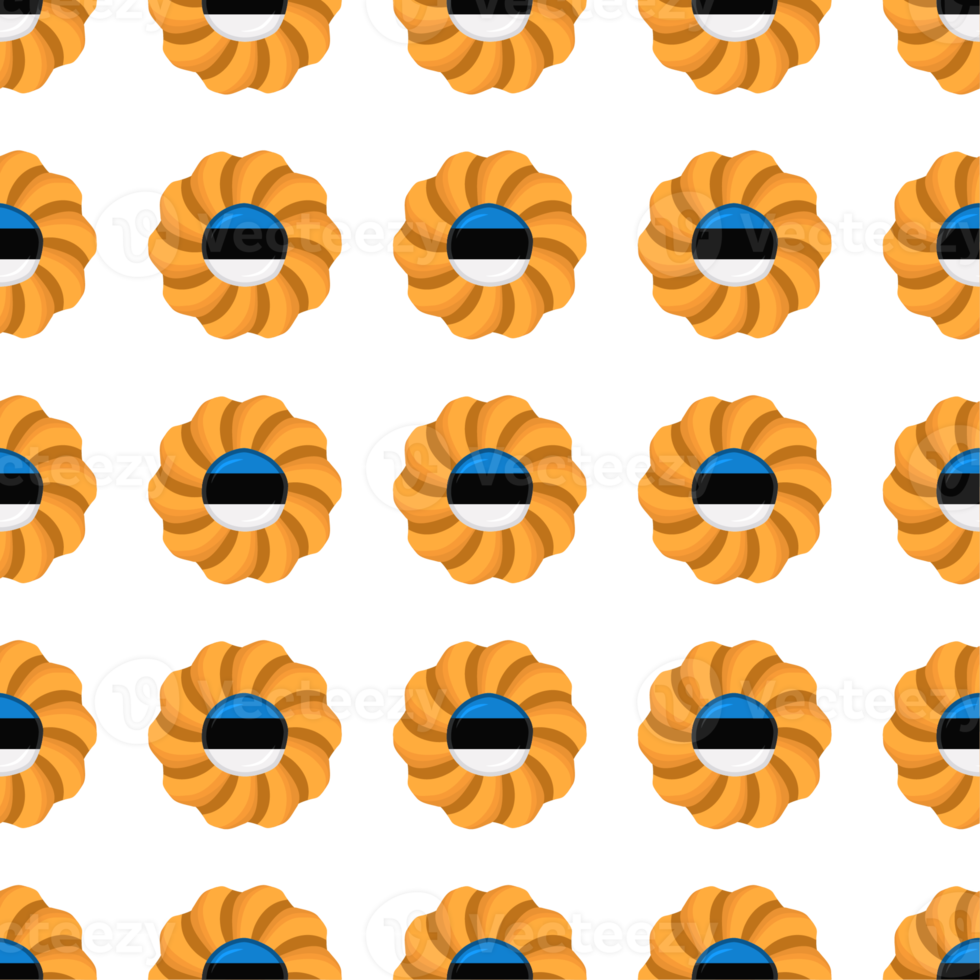 patroon koekje met vlag land Estland in smakelijk biscuit png