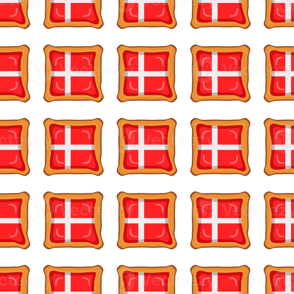 Pattern cookie with flag country Denmark in tasty biscuit png