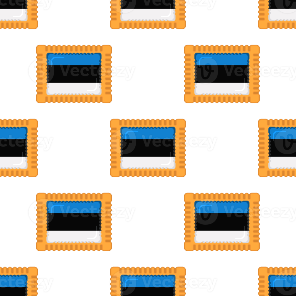 Pattern cookie with flag country Estonia in tasty biscuit png