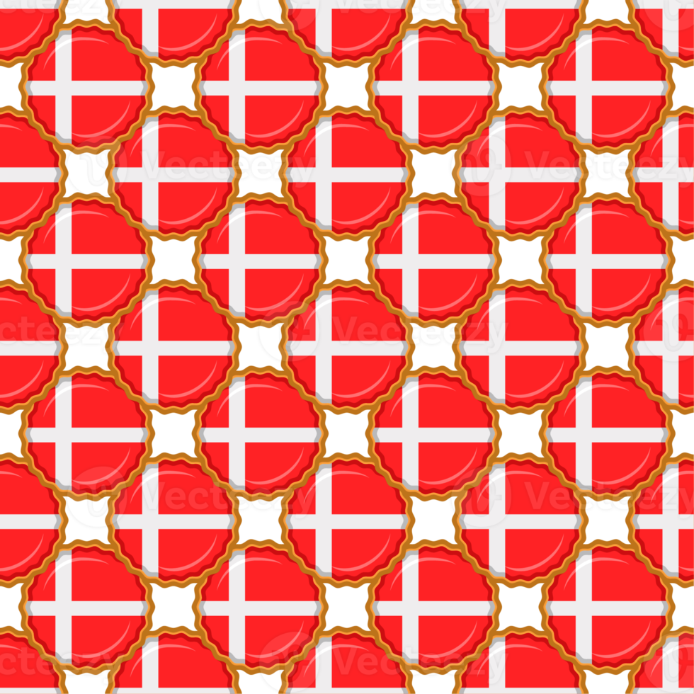 Pattern cookie with flag country Denmark in tasty biscuit png