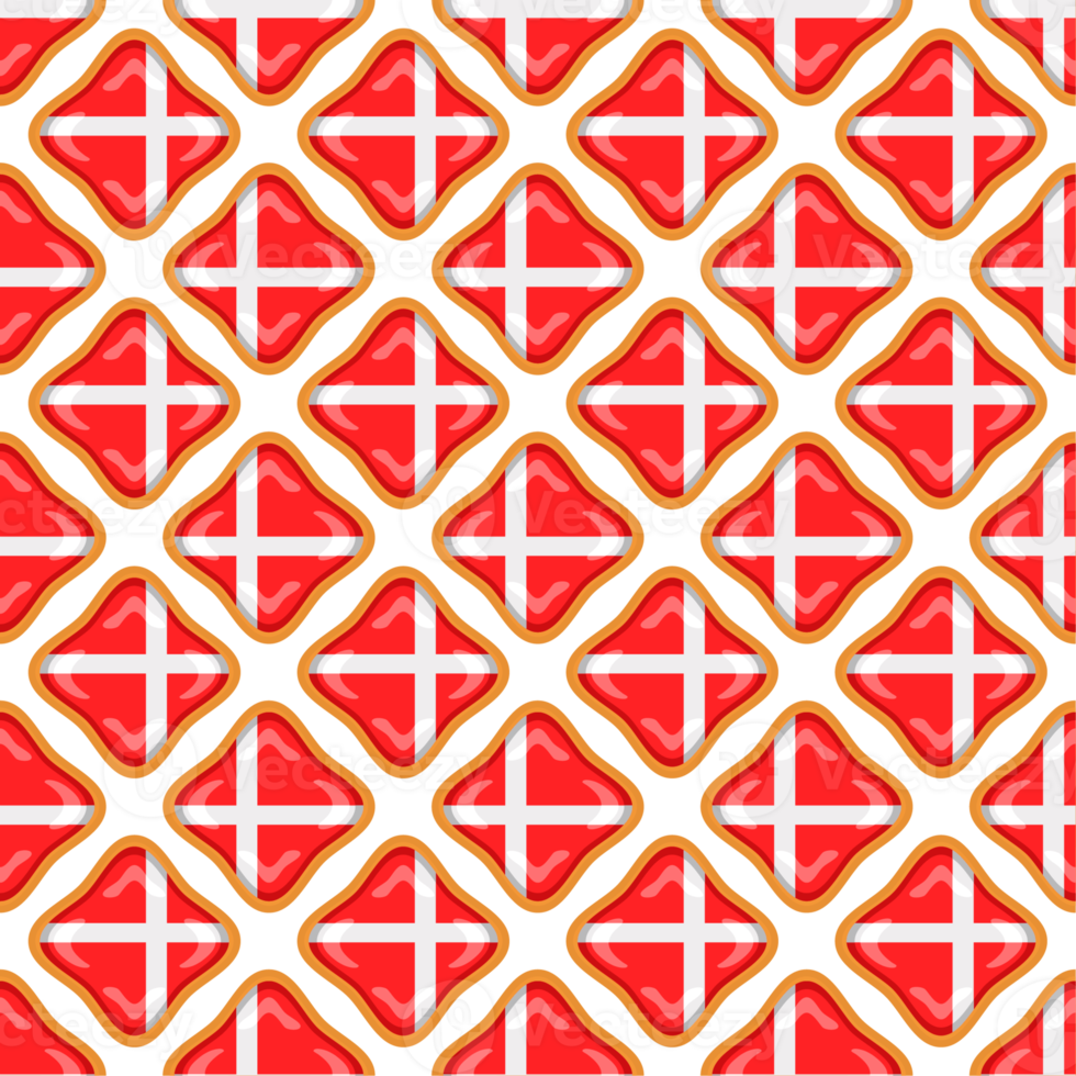 Pattern cookie with flag country Denmark in tasty biscuit png