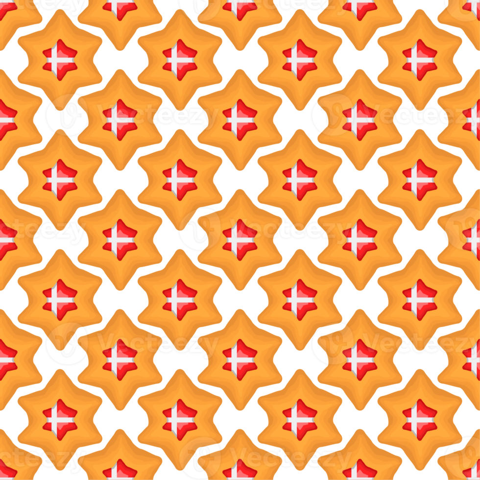 Pattern cookie with flag country Denmark in tasty biscuit png