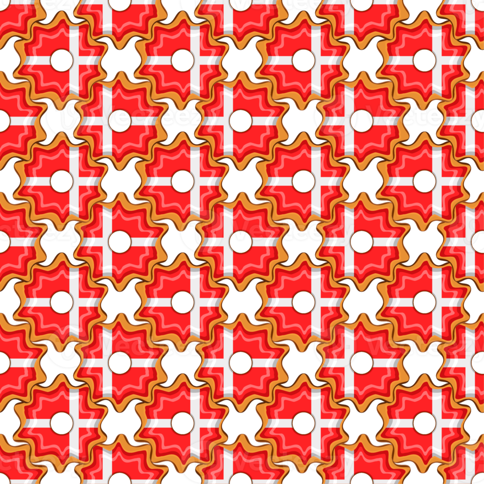 Pattern cookie with flag country Denmark in tasty biscuit png