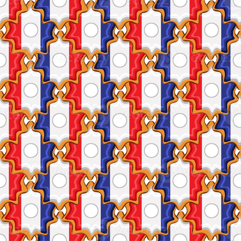 Pattern cookie with flag country France in tasty biscuit png