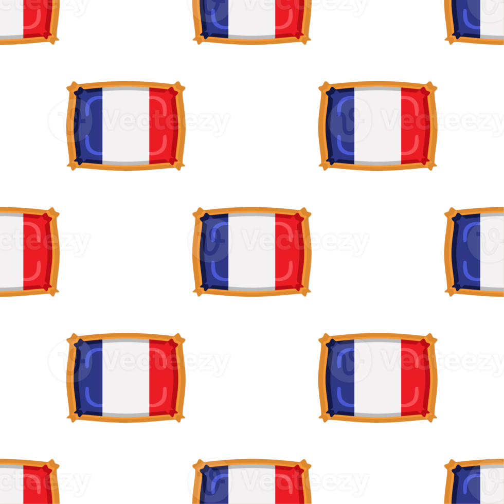 Pattern cookie with flag country France in tasty biscuit png