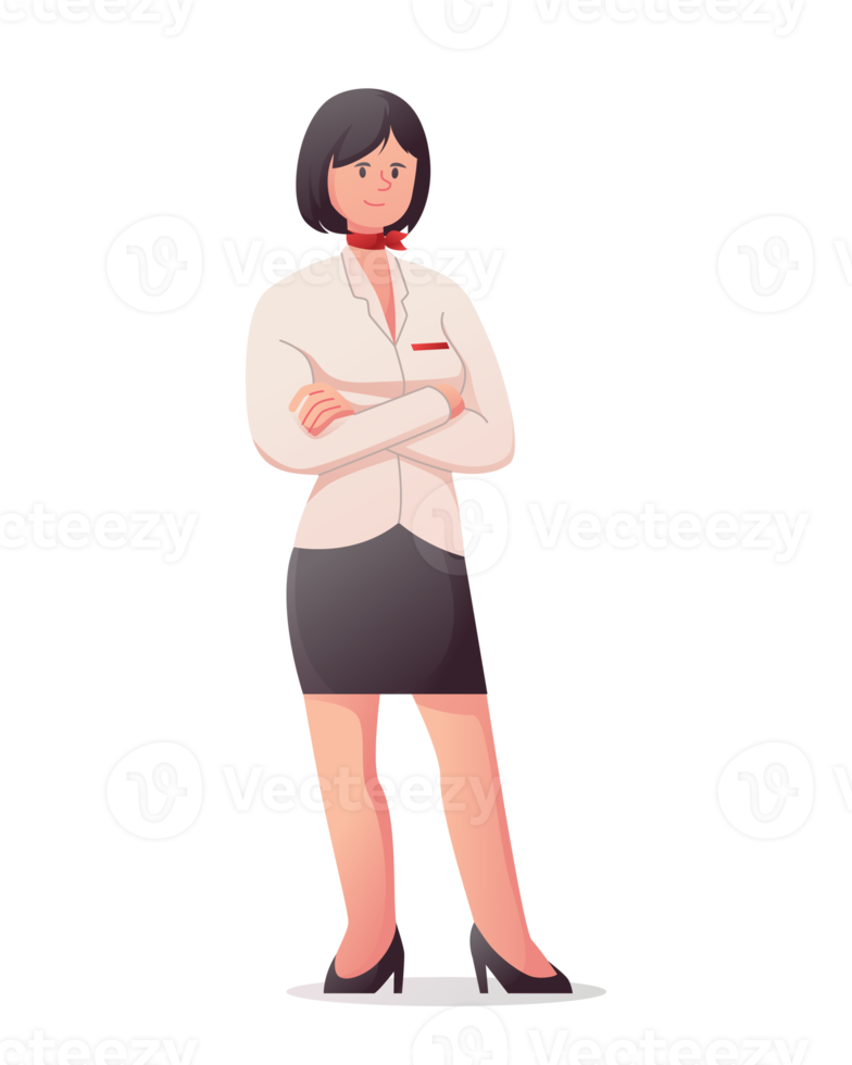 character in uniform air hostess , receptionist png