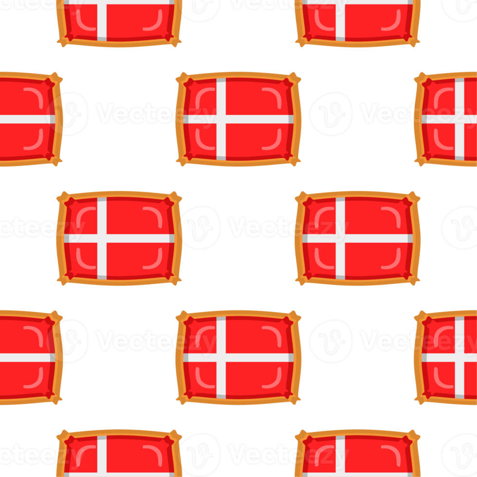 Pattern cookie with flag country Denmark in tasty biscuit png