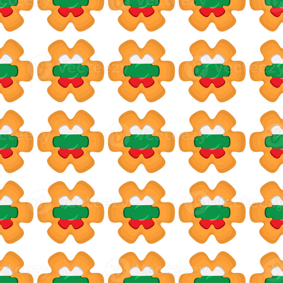 Pattern cookie with flag country Bulgaria in tasty biscuit png