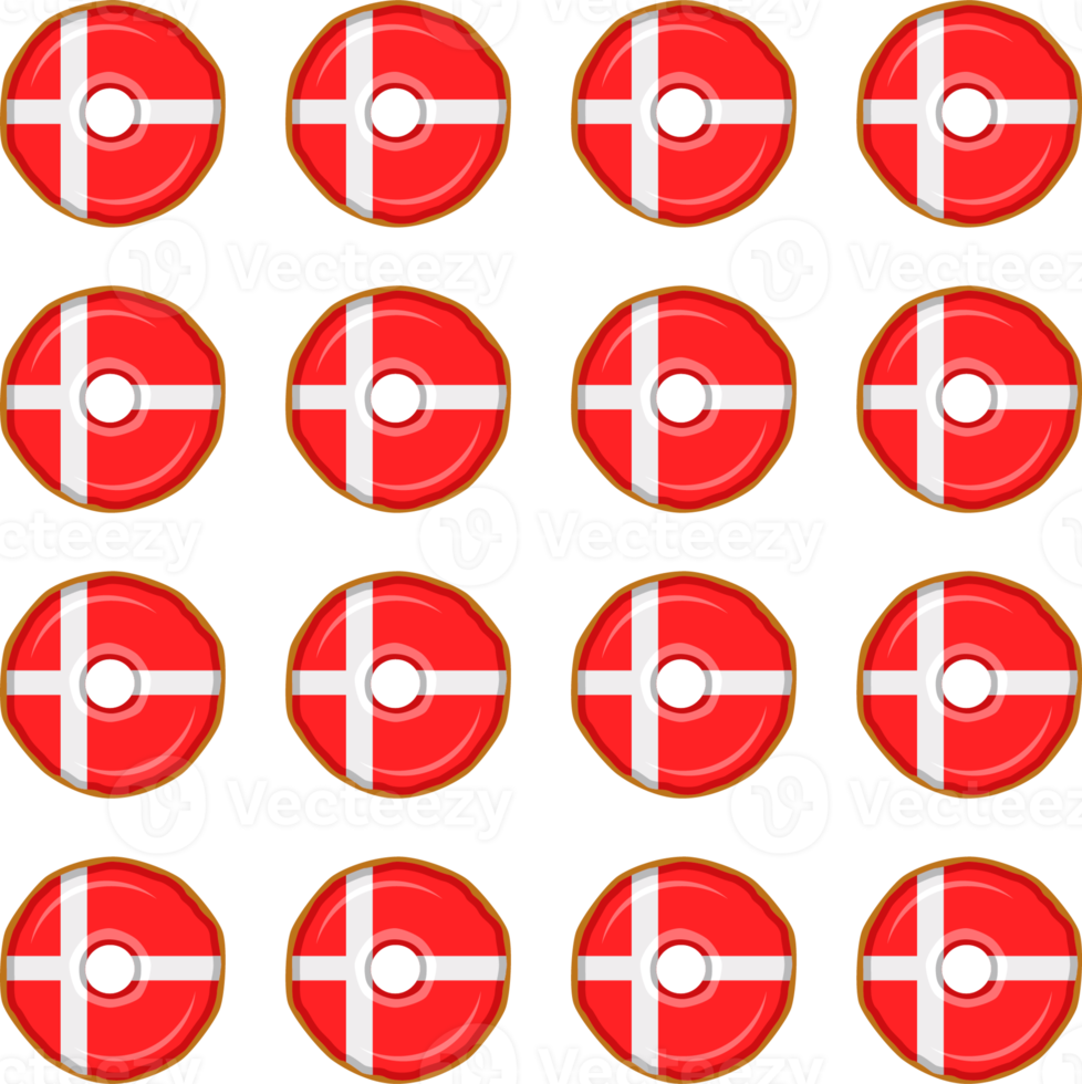 Pattern cookie with flag country Denmark in tasty biscuit png