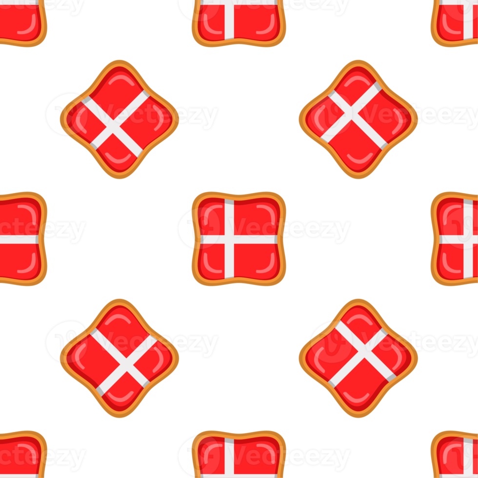 Pattern cookie with flag country Denmark in tasty biscuit png