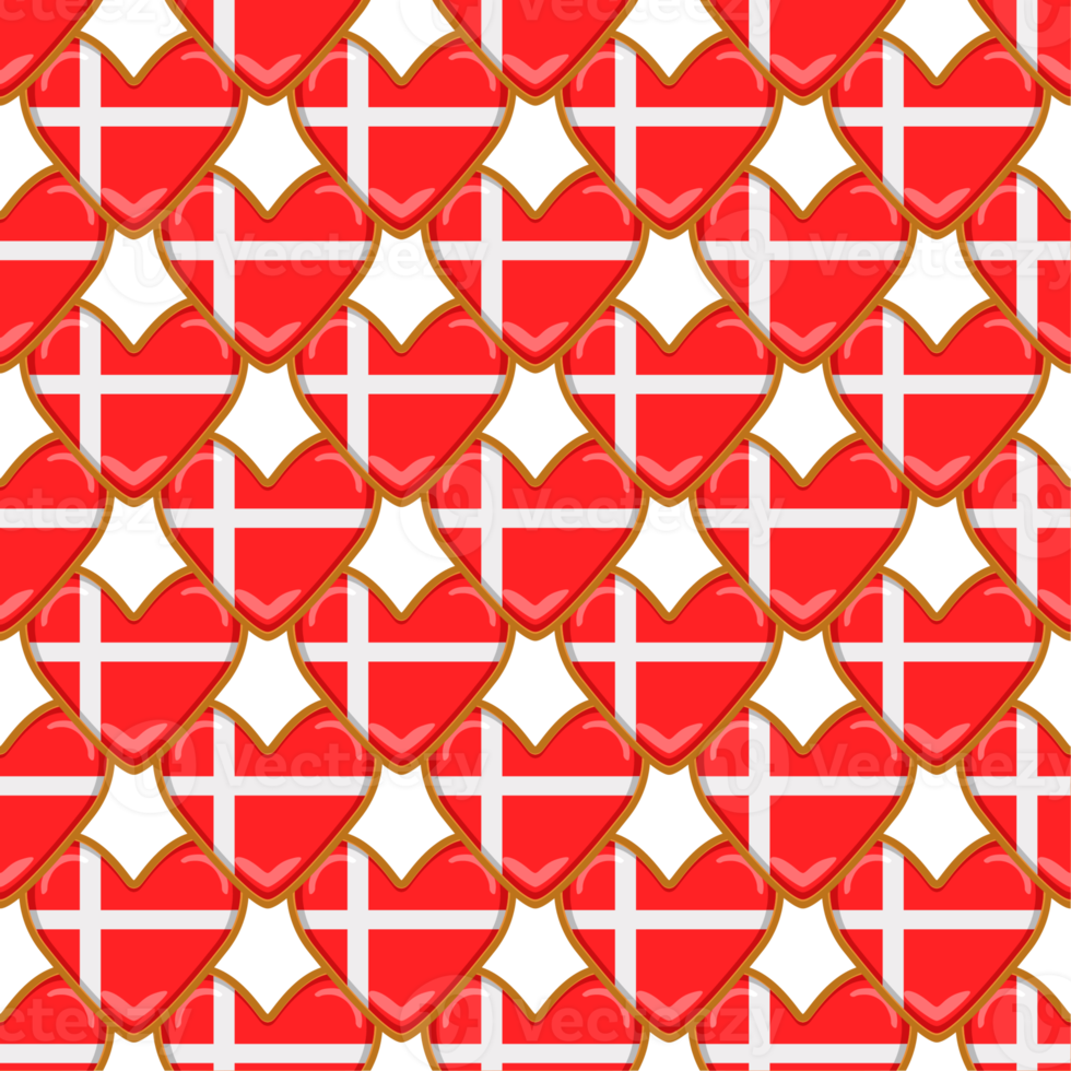 Pattern cookie with flag country Denmark in tasty biscuit png