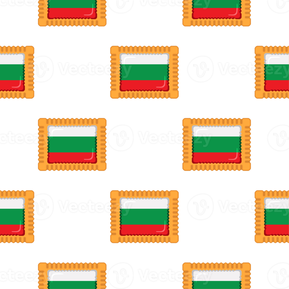 Pattern cookie with flag country Bulgaria in tasty biscuit png