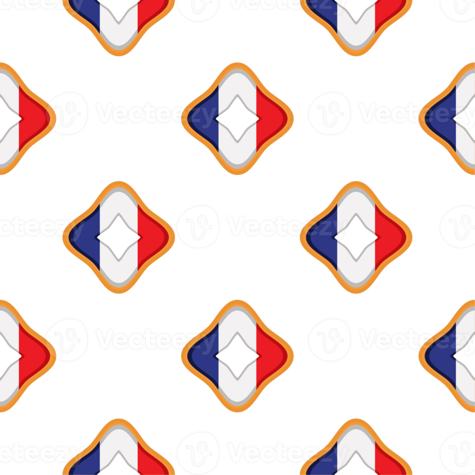 Pattern cookie with flag country France in tasty biscuit png