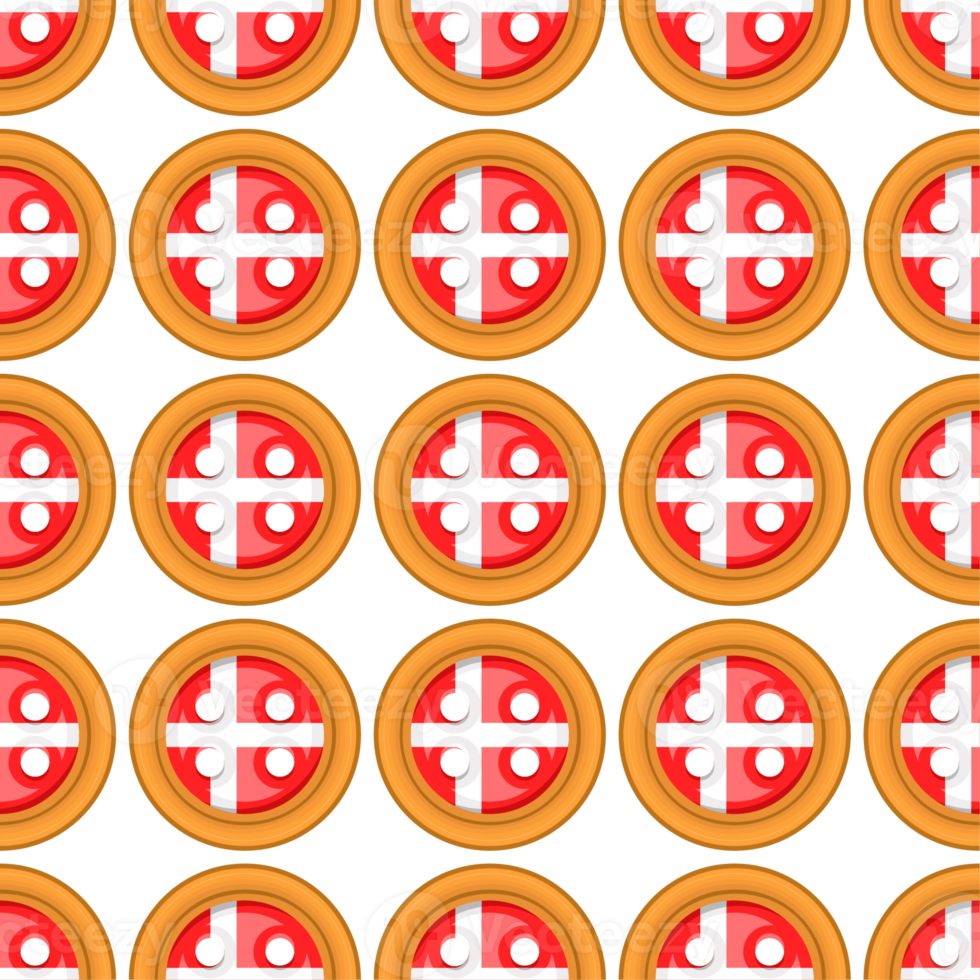 Pattern cookie with flag country Denmark in tasty biscuit png