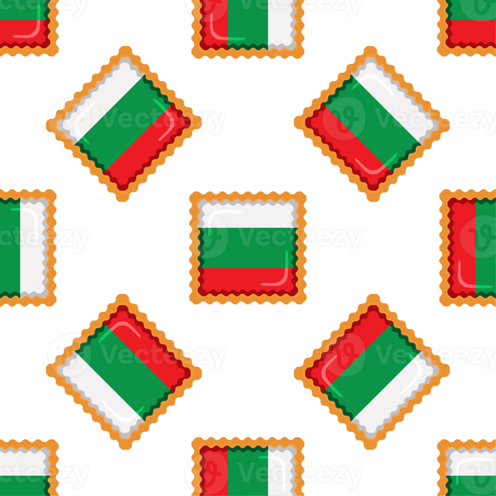Pattern cookie with flag country Bulgaria in tasty biscuit png
