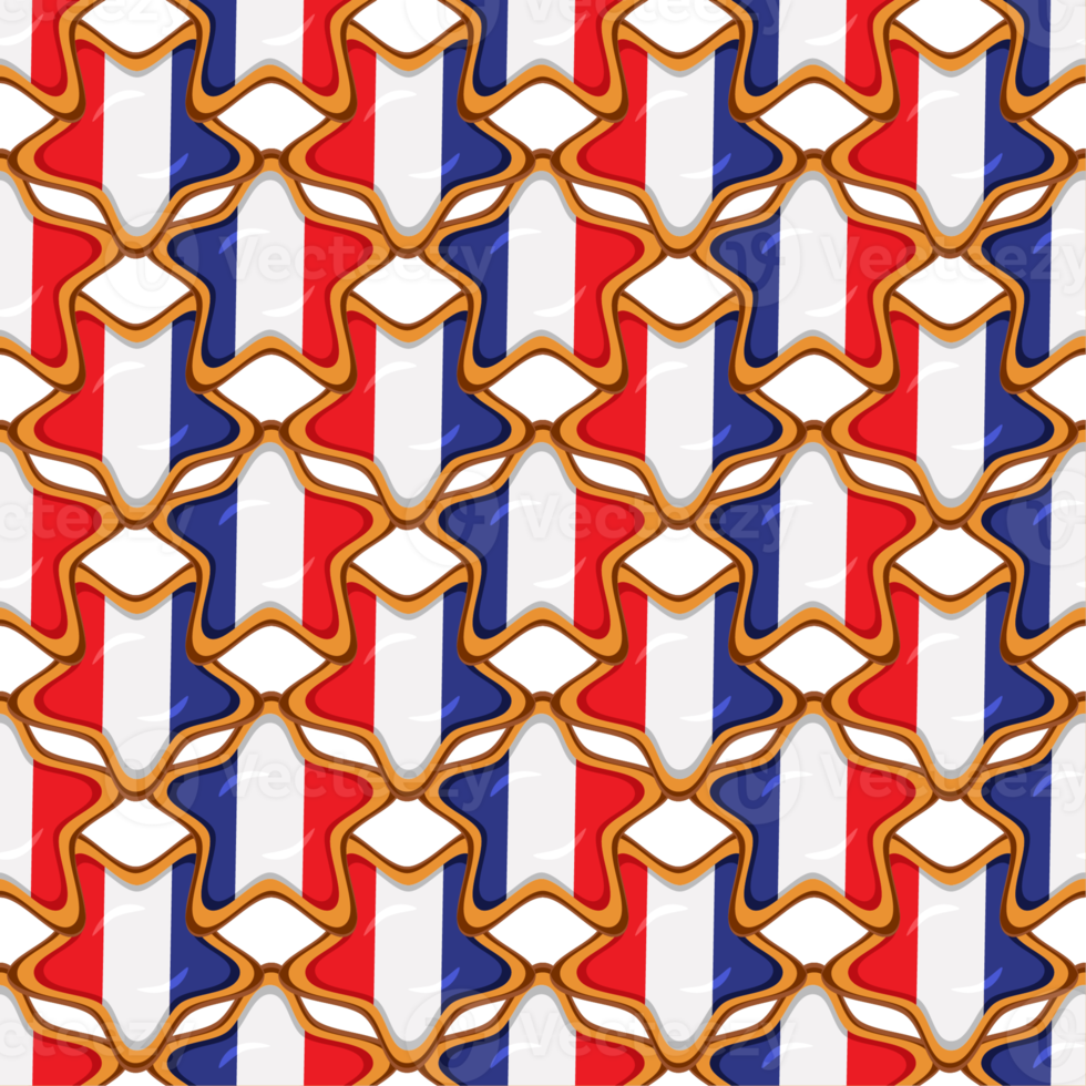 Pattern cookie with flag country France in tasty biscuit png