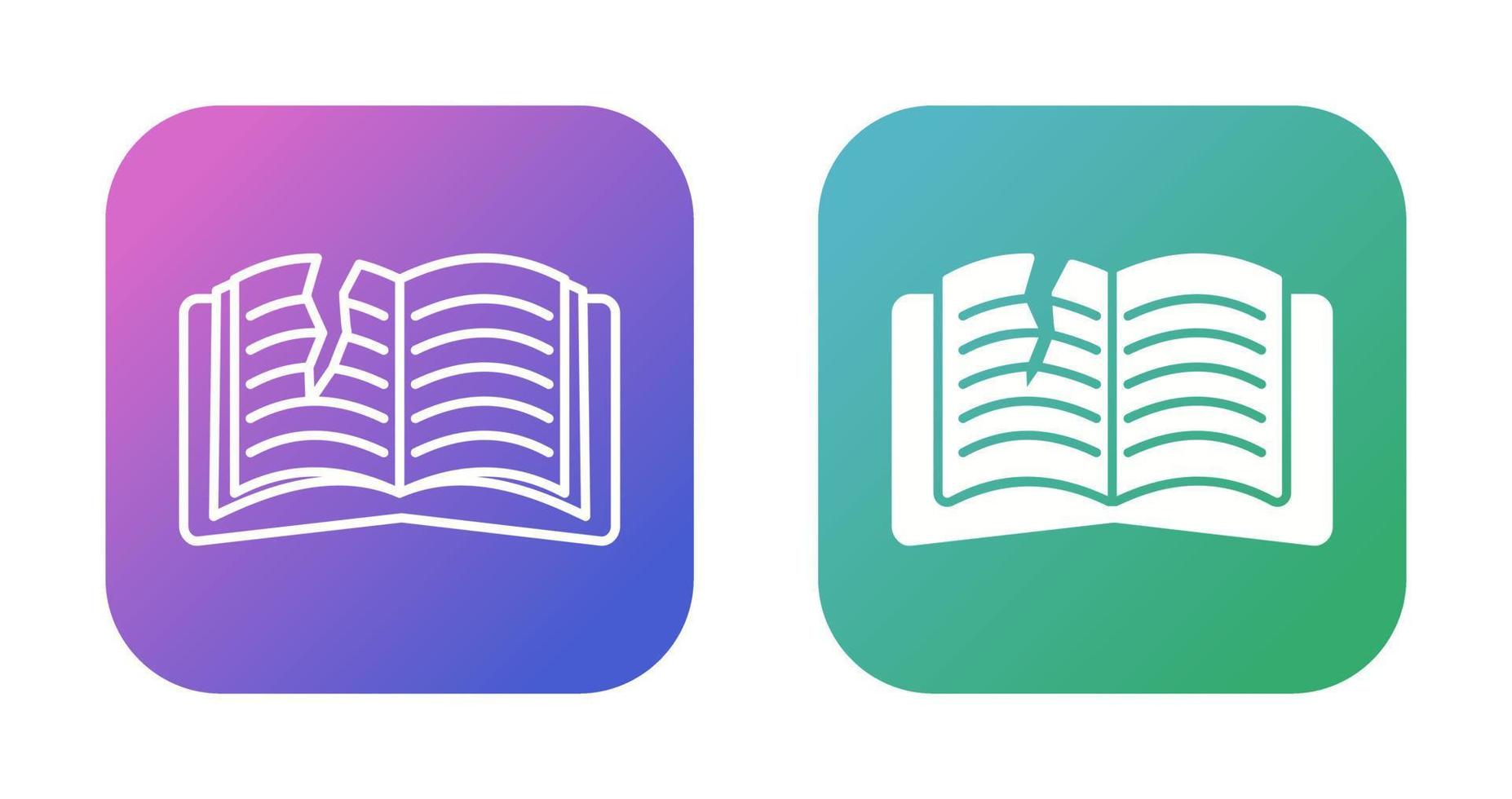 Teared Book Vector Icon