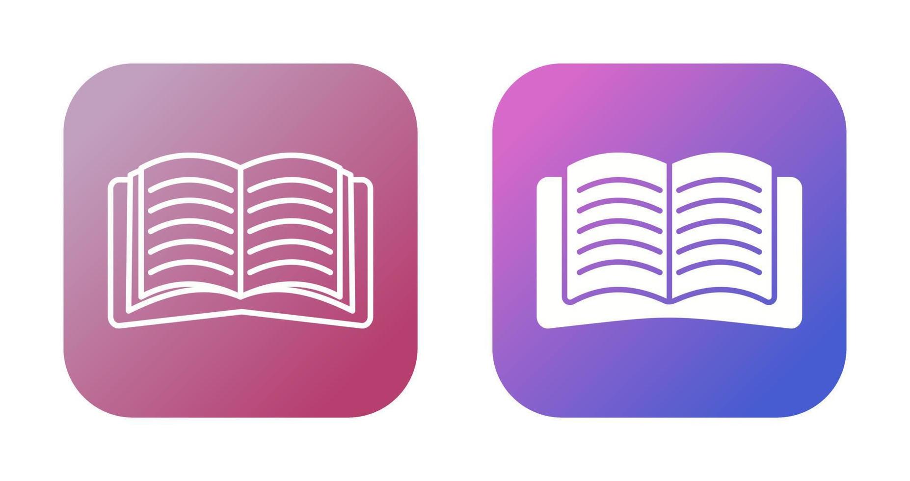 Open Book Vector Icon